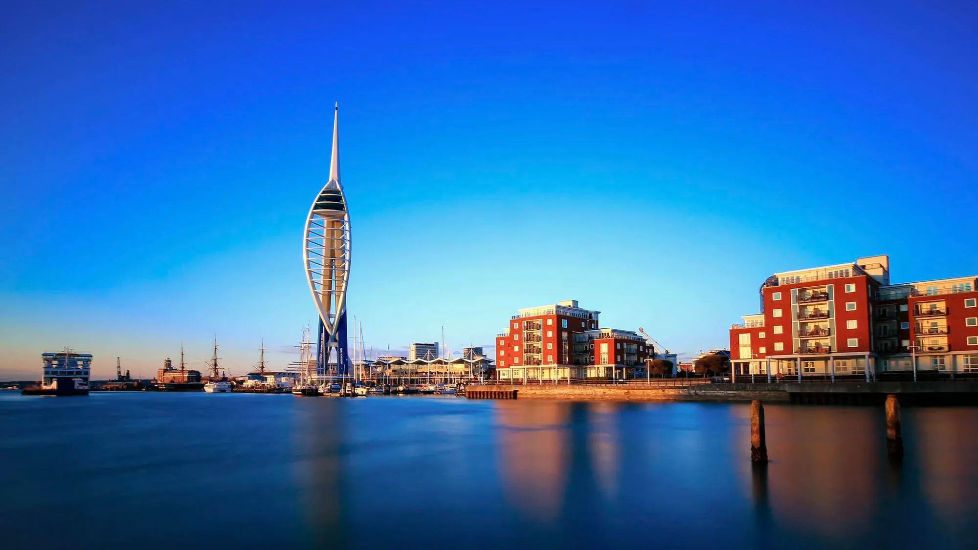 Spinnaker Tower and Gunwharf Quays on Portsmouth waterfront